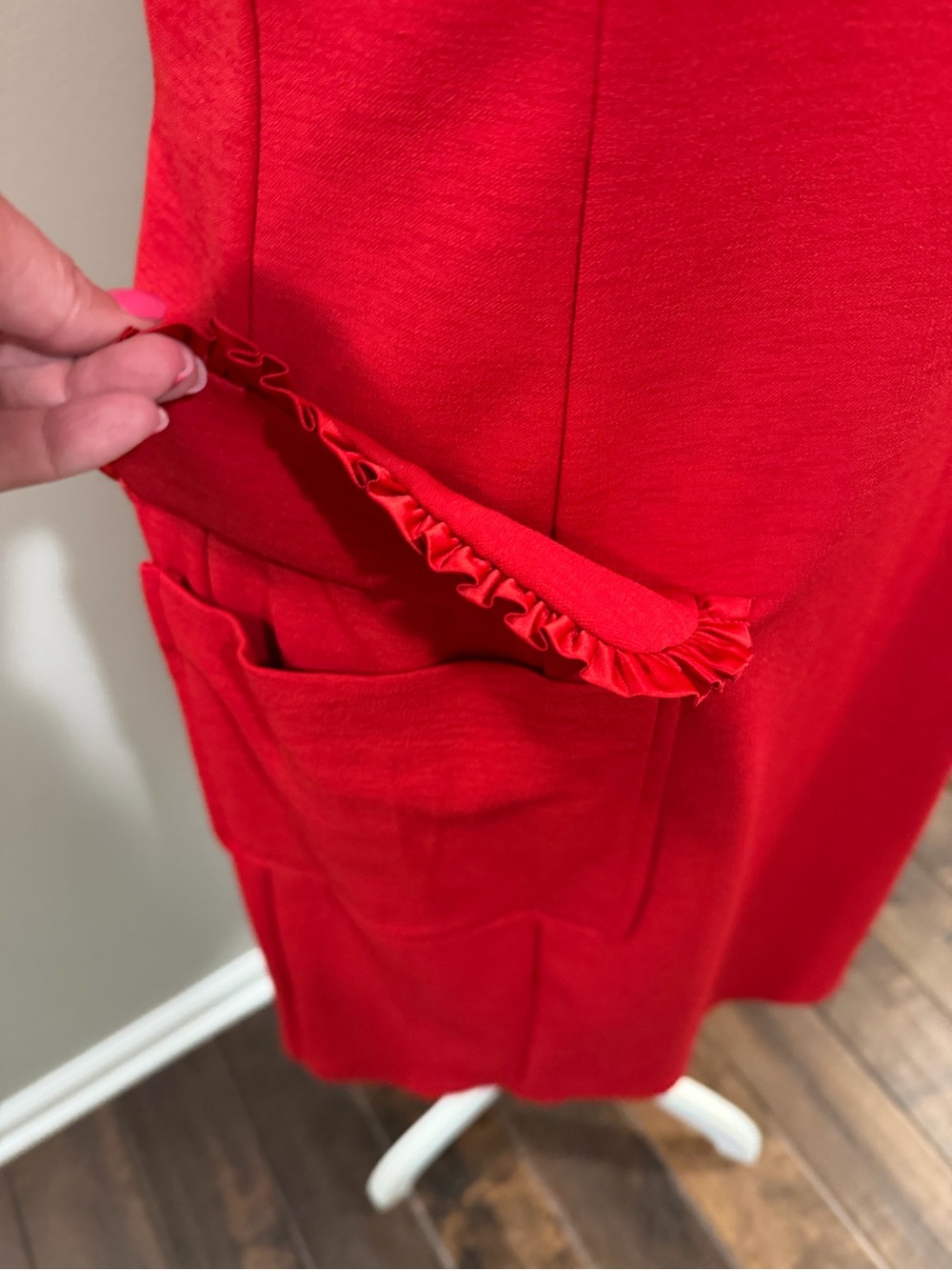 Nanette Lepore Red Sleeveless Ruffle-Trim Dress - Picture 6 of 9